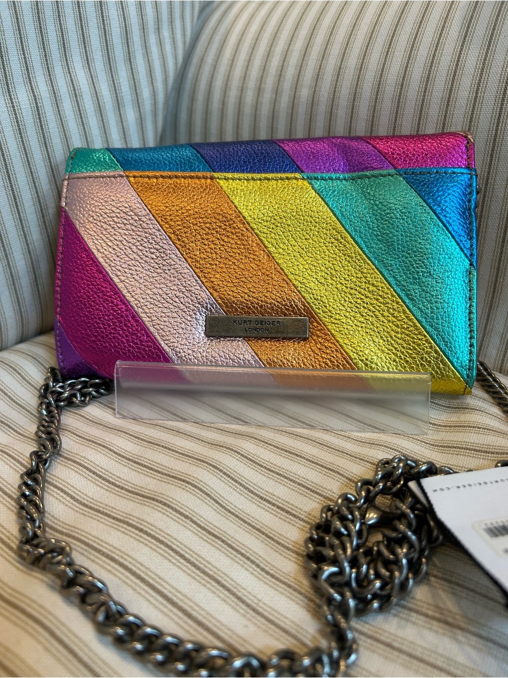 Kurt Geiger London Kensington Rainbow Wallet Crossbody Bag NWT - Picture 2 of 9